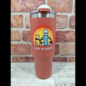 Life Is Good Rocket & Jake Sunset Stainless Steel Insulated Tumbler Cup New 32oz